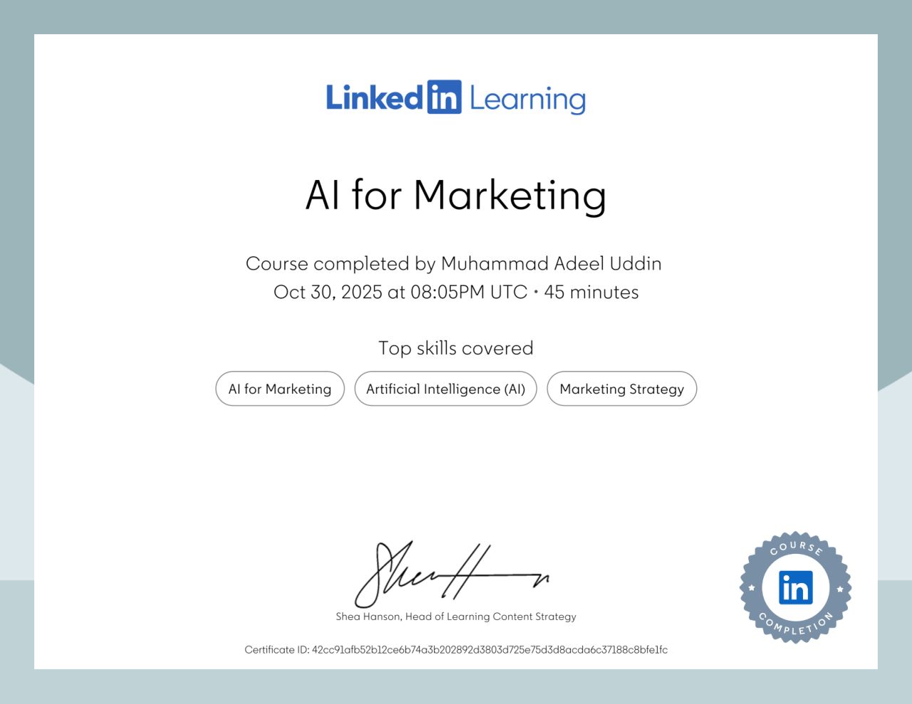 AI for Marketing - LinkedIn Learning