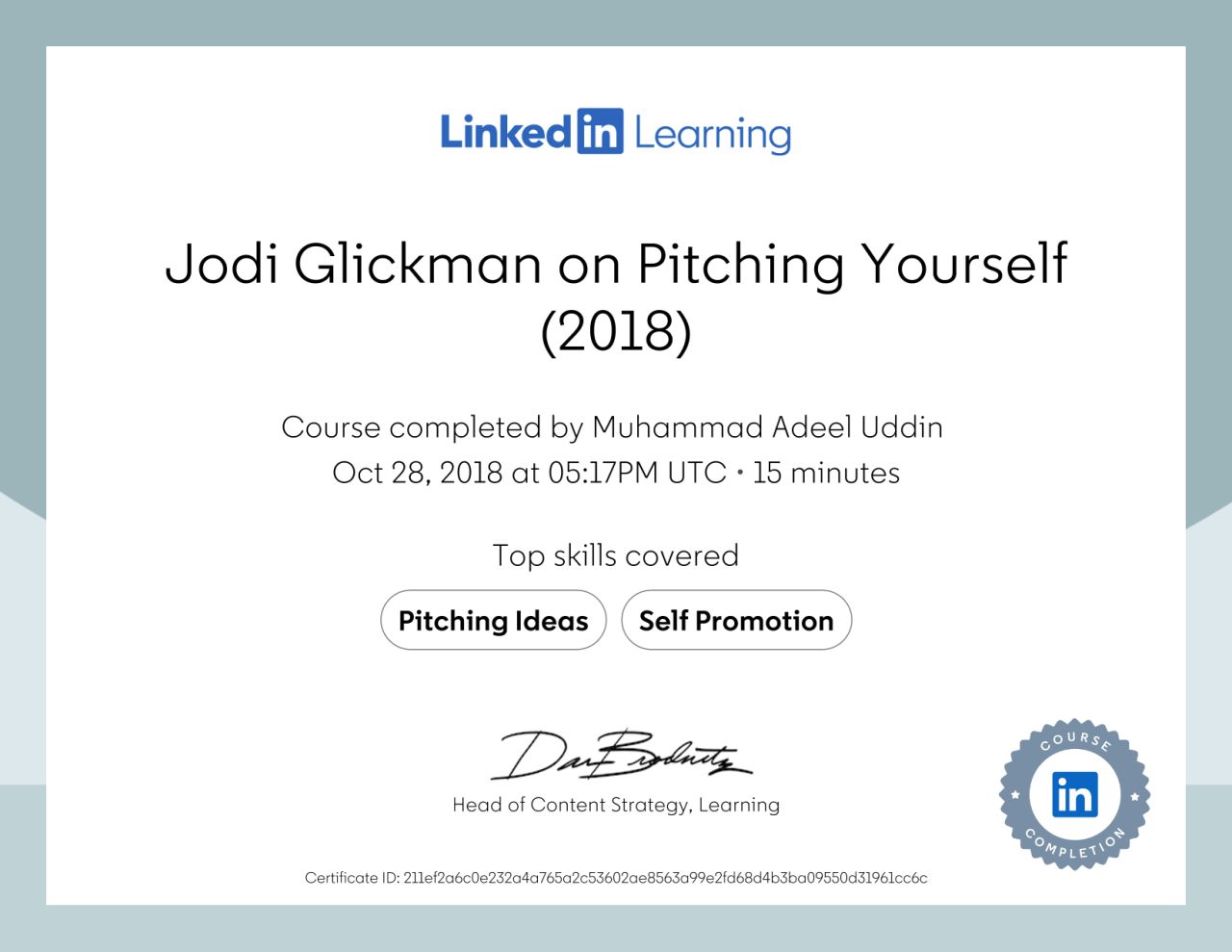 Jodi Glickman on Pitching Yourself (2018)